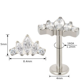 Tytanowa nakrętka premium cyrkonie Biżuteria push-in