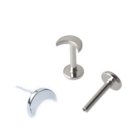 Push in labret tytanowy księżyc Ashley