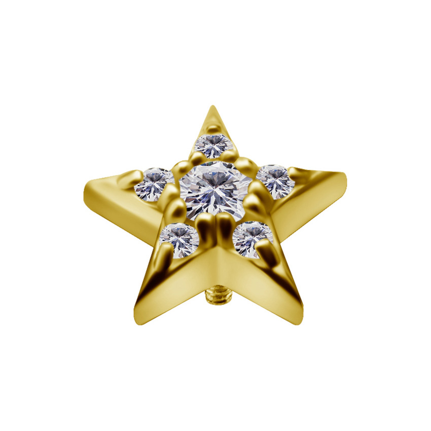 Gwiazda złoto 18K tytan cyrkonie Nakrętki