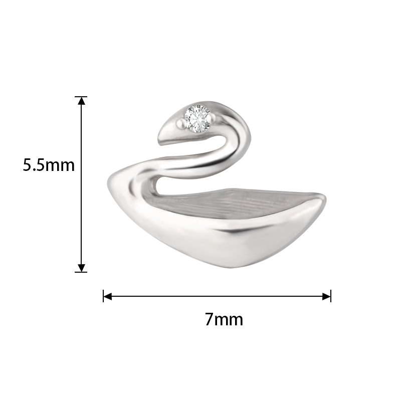 Łabędź tytanowy labret z cyrkoniami Ashley