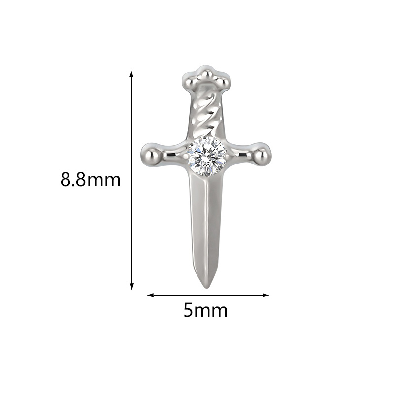 Sztylet z cyrkonią tytanowa nakrętka do gwintu wewnętrznego 1,2mm Conch