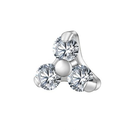 Tytanowa nakrętka do piercingu z cyrkoniami – gwint wewnętrzny, ozdobna końcówka do labretu Ashley